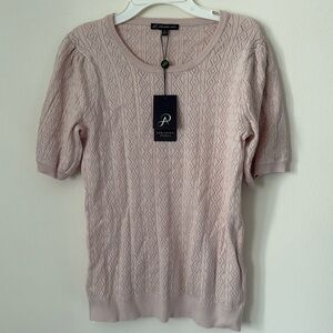 Adrianna Papell Tan/Pink Knit Top